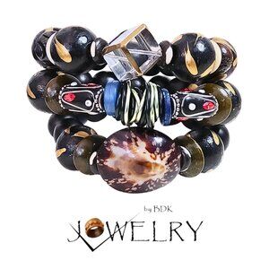 Men's Limpet Shell Beaded 3-PC Bracelet Set
